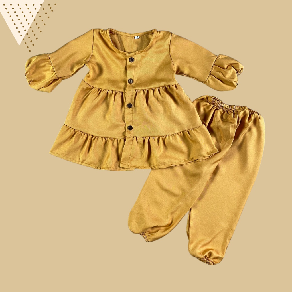 1-4TH SETELAN ANAK FREYA POLOS ONESET ANAK BY MYBEE Versi 2-MUSTARD