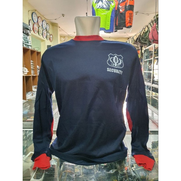 Kaos Bantalan Security Kecil | Kaos penembak Security Biru dongker lengan panjang | Kaos Security