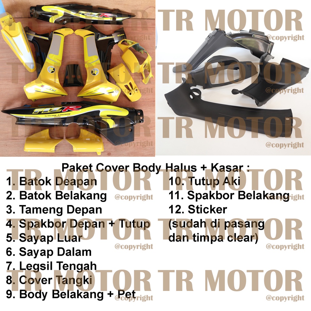 Cover Body Fizr F1zr Caltex Kuning Hitam Full Set Halus Cover Bodi Yamaha Fiz r