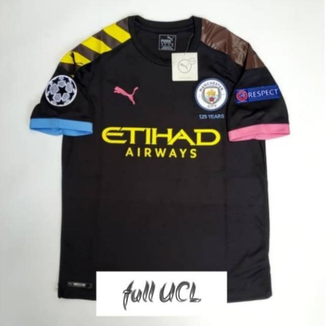 JERSEY BOLA MANCHESTER CITY AWAY FULL PATCH UCL NEW 2019/20 GRADE ORI