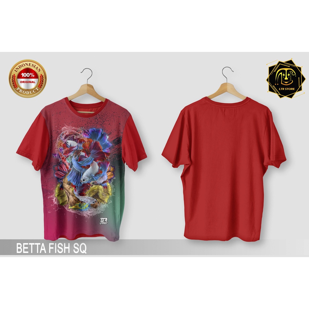 [ BAYAR DI TEMPAT ] BAJU PRINTING GAMBAR IKAN CUPANG SQ -  KAOS DISTRO ORIGINAL GAMBAR HEWAN HIAS BA