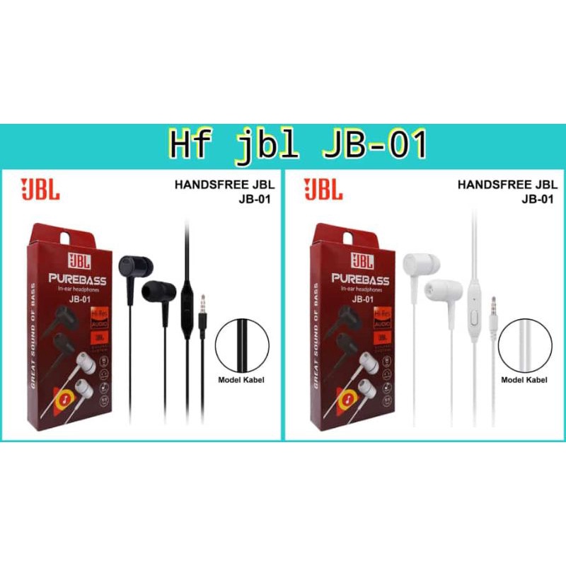 Hf/headset/handset/handsfree/earphones JBL  JB-01  Purebass great sound of bass