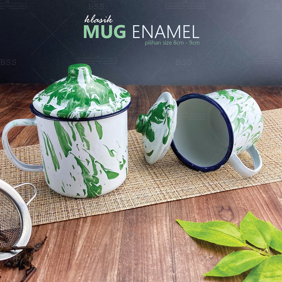 Mug Enamel Jadul blirik TUTUP 13 Cm/Mug Enamel /MUG JADUL BLIRIK /MUG BLIRIK 13CM/MUG STAILESS 5012