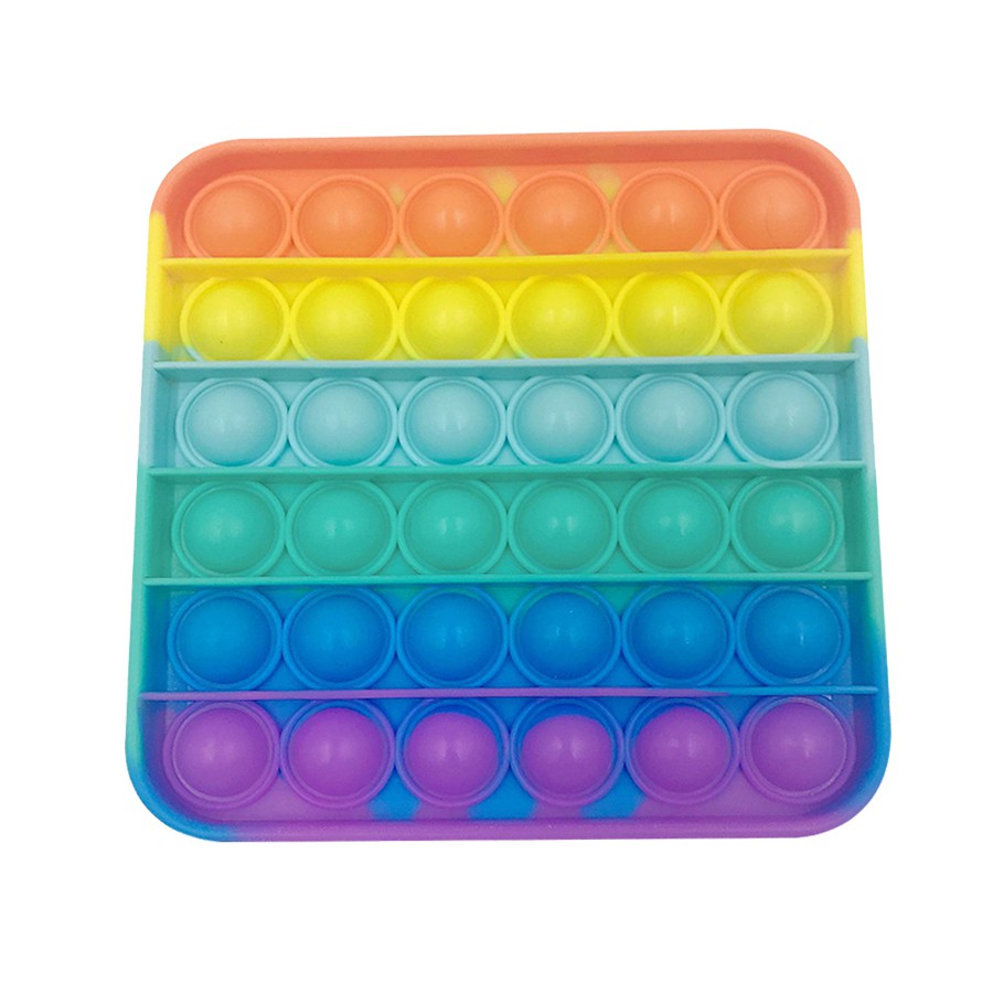 【Ready Stock】Color Push Bubble Gadgets Sensory Toys New Rainbow Titok popit mainan AMONG US Pop It Especially To Relieve Pressure Silicone Pressure Relief Toys Squeezes Feeling-Square
