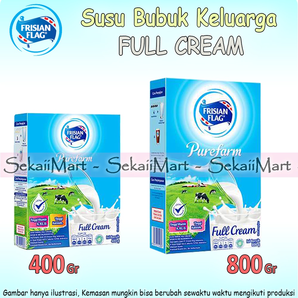 

FRISIAN FLAG Pure Farm Full Cream - Susu Bubuk Keluarga 400g / 800g