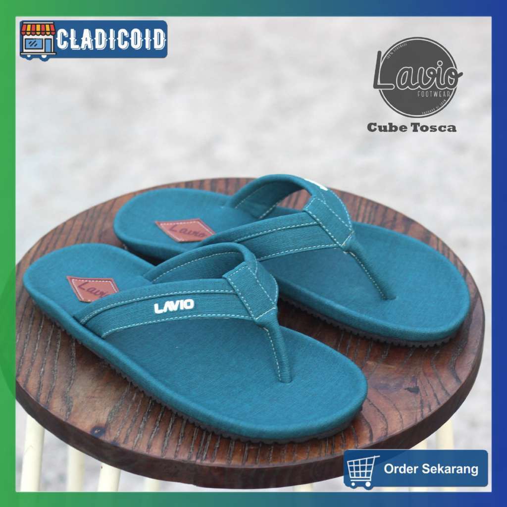 SANDAL JEPIT PRIA KUALITAS DISTRO PREMIUM TERBARU KEREN DENGAN TREND TERKINI LAVIO CUBE ORIGINAL