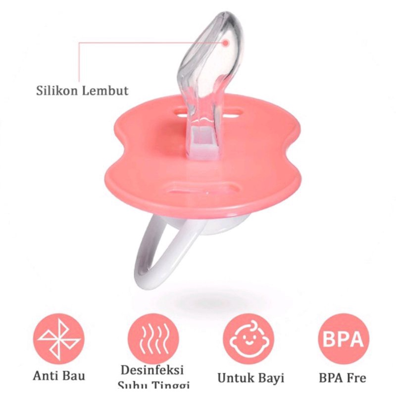 LYSASHOP - Kompeng Bayi Dot Empeng Gepeng Datar Bulat Set Kotak Baby Pacifier Soother Food Grade-4