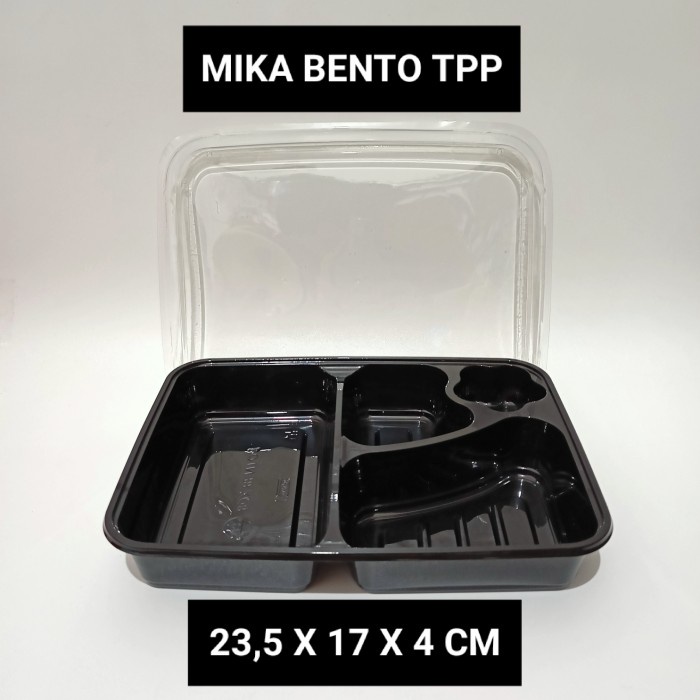 MIKA BENTO 4 SEKAT TPP / TRAY BENTO BINTANG TPP ISI 25 PCS