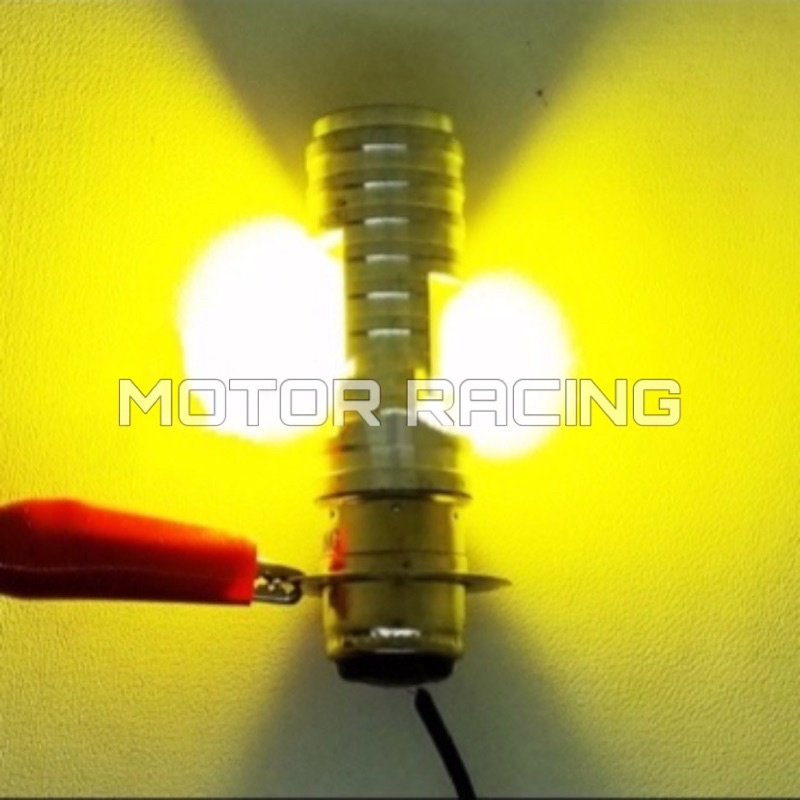 Lampu depan motor LED PUTIH &amp; BIRU ICE bebek &amp; matic 2 sisi 18 titik AC DC H6 12v-80v
