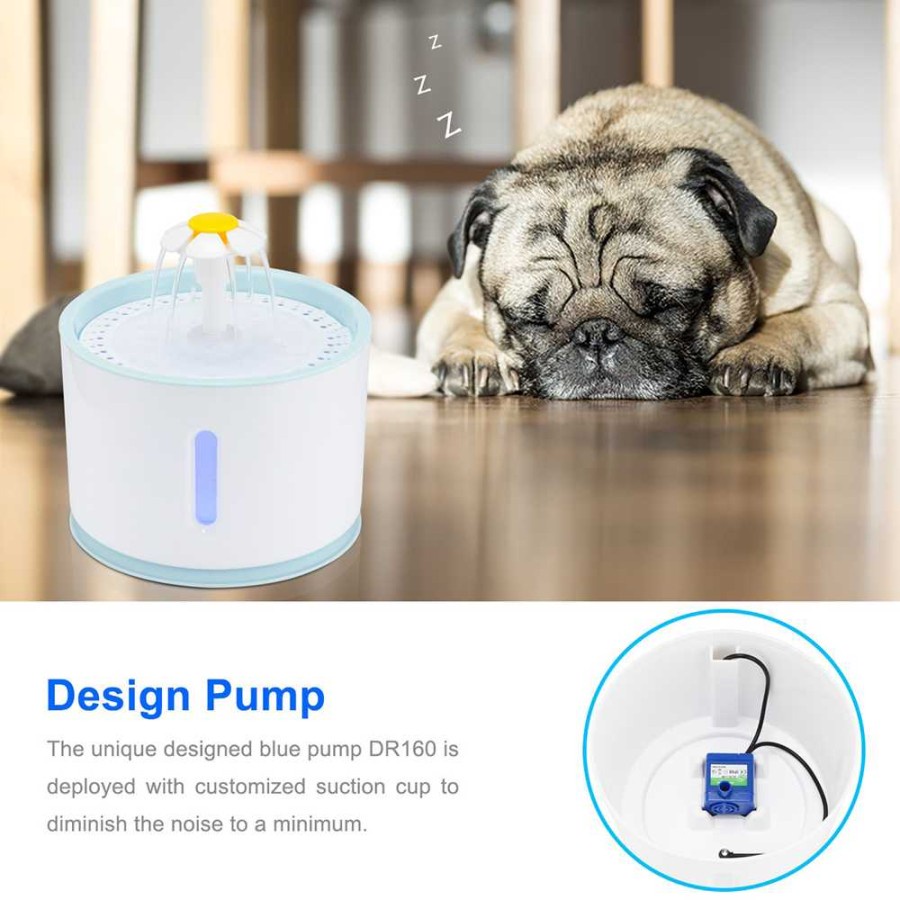 Pet Water Dispenser Fountain Bulat Auto 2.4L Tempat Minum Hewan Kucing