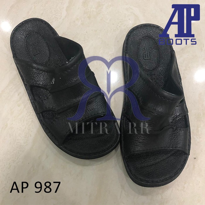 Sandal Karet AP Boots AP 987 Hitam Ap Boot Sendal Kasual Jalan