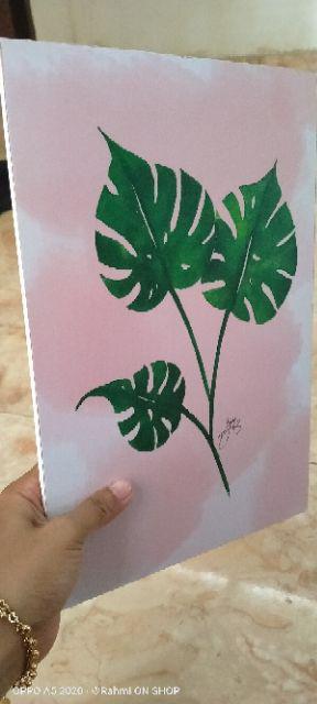 Wooden Projects Wall Decor Hiasan Pajangan Dinding Daun Monstera Tropical - Tmc2