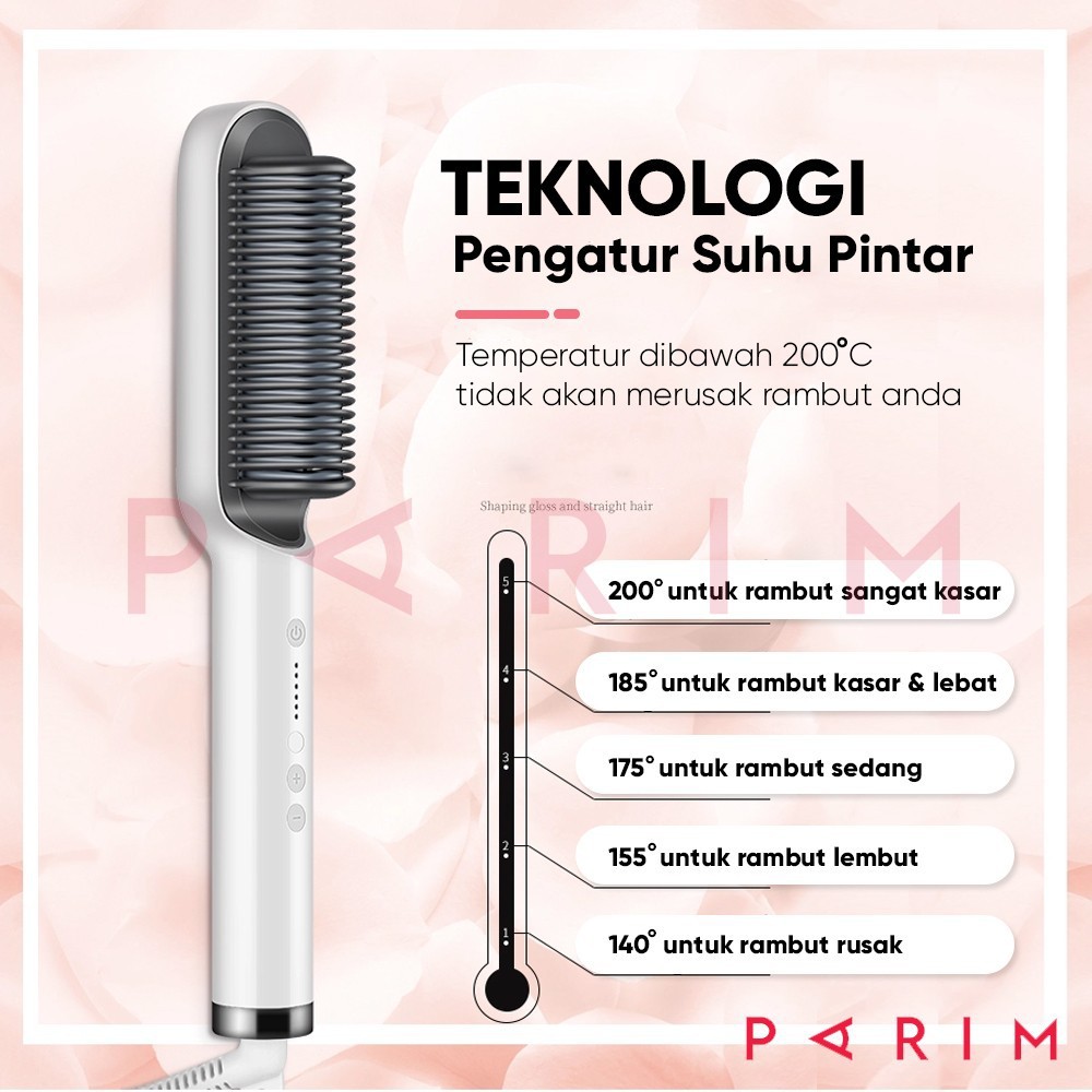 Catok Sisir Pelurus Rambut Hair Straightener Curler 2 in 1 catokan sisir listrik YK DESIGN YK-1621
