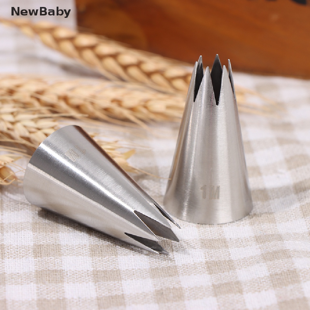 Newbaby 1M Handuk Mandi Bayi# Spuit Piping 6 Gigi Lurus Bahan stainless steel 304 Untuk Dekorasi Kue