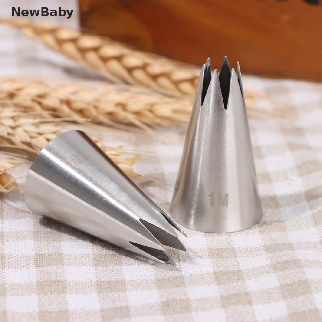 Newbaby 1M Handuk Mandi Bayi# Spuit Piping 6 Gigi Lurus Bahan stainless steel 304 Untuk Dekorasi Kue