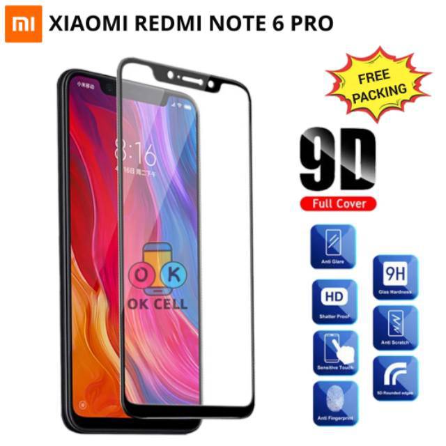 Tempered Glass Full layar Redmi Note 6 Pro - TG Anti Gores Layar Xiaomi Redmi Note 6pro Premium