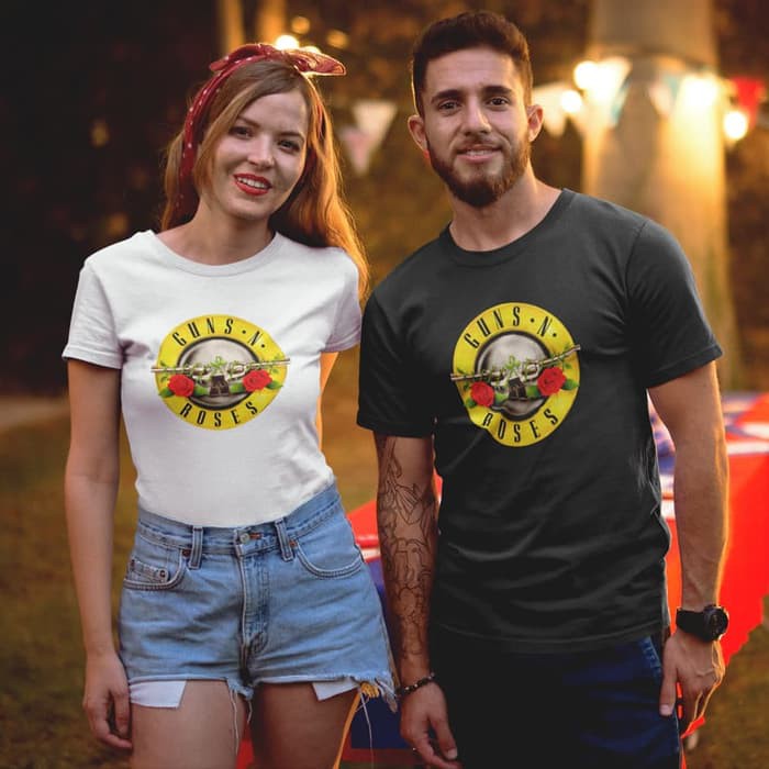 Kaos Baju Band Merchandise IMPORT - Guns N Roses 01 (-GNR)- - Putih- M