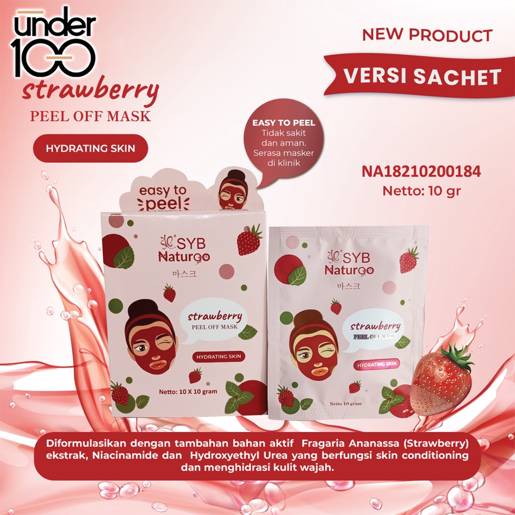 (COD)SYB NATUR90 Peel Off Mask Goat milk | Diamond | Gold | Charcoal | Acne Jerawat Masker Wajah (BPOM) 10gr