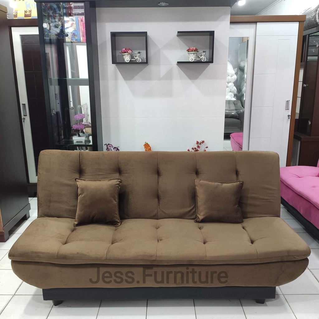 Sofabad / sofabed ruang tamu / sofabad santai / sofa minimalis sofabad kain COKLAT