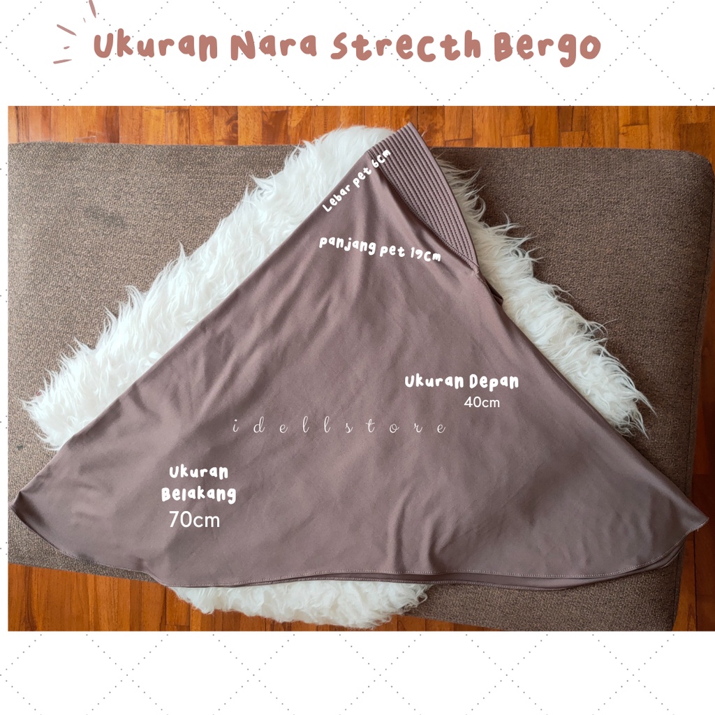 Nara Daily Stretch Bergo size M (Menutup dada) • Bergo Jersey Premium untuk Sekolah dan Olahraga