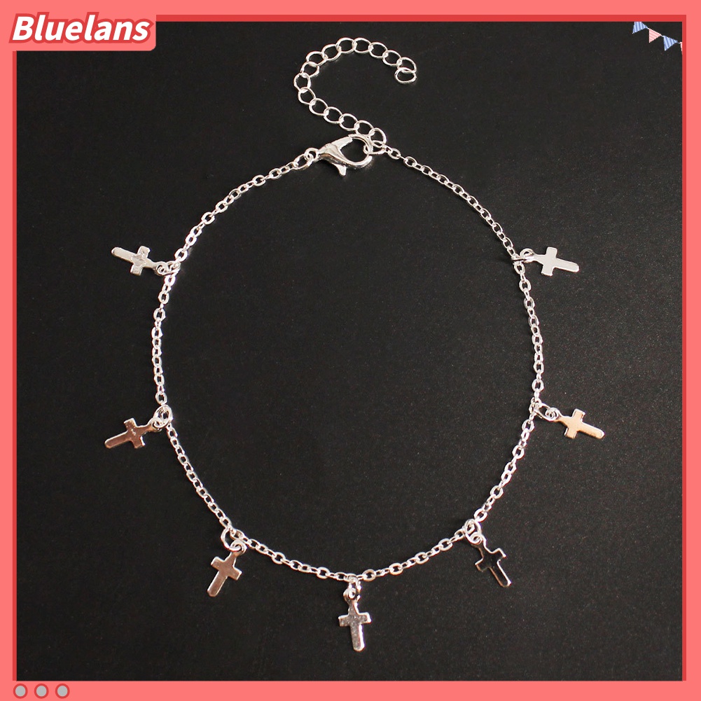 Bluelans Gelang Kaki Rantai Charm Salib Untuk Wanita