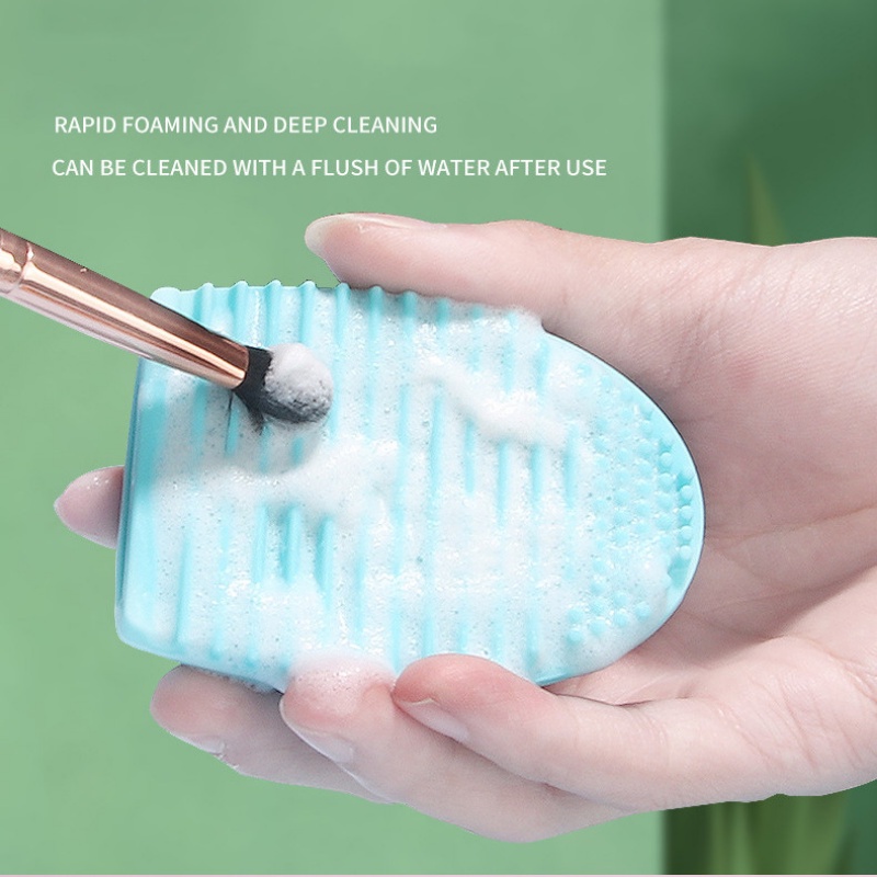 1pc Pad Pembersih Brush Makeup Multifungsi Bahan Silikon