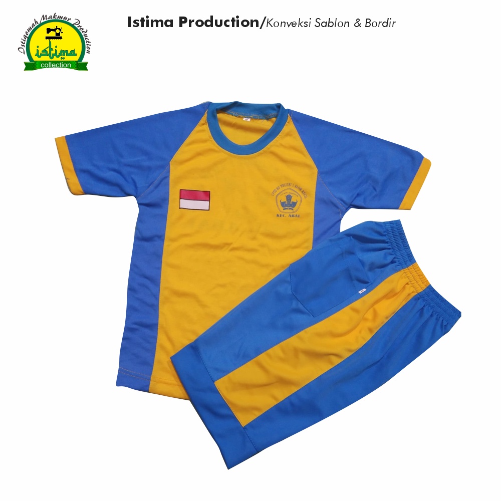 Jual SERAGAM KAOS OLAHRAGA SD PENDEK/PENDEK GRATIS SABLON LOGO DAN