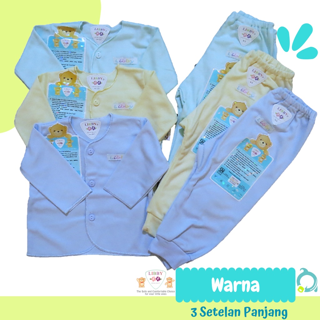 LIBBY 3 Stelan Panjang Warna Size Newborn | 3-6 Bulan