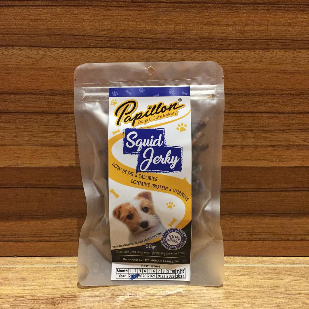 

Pet Republic Dog Snack Homemade PAPILLON Dried Squid Jerky 50gr