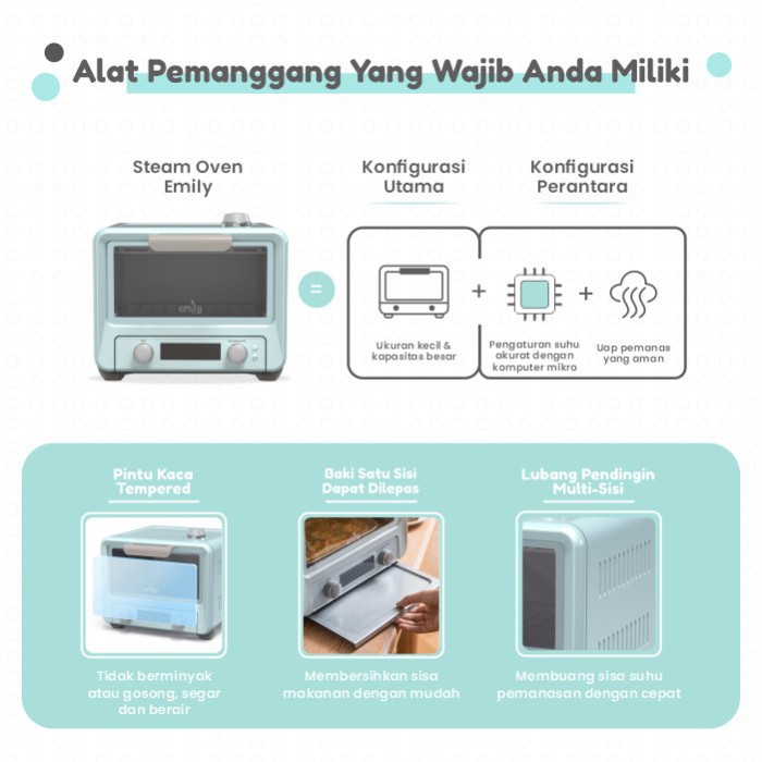 Emily Electric Mini Steam Oven 15L / Oven Listrik