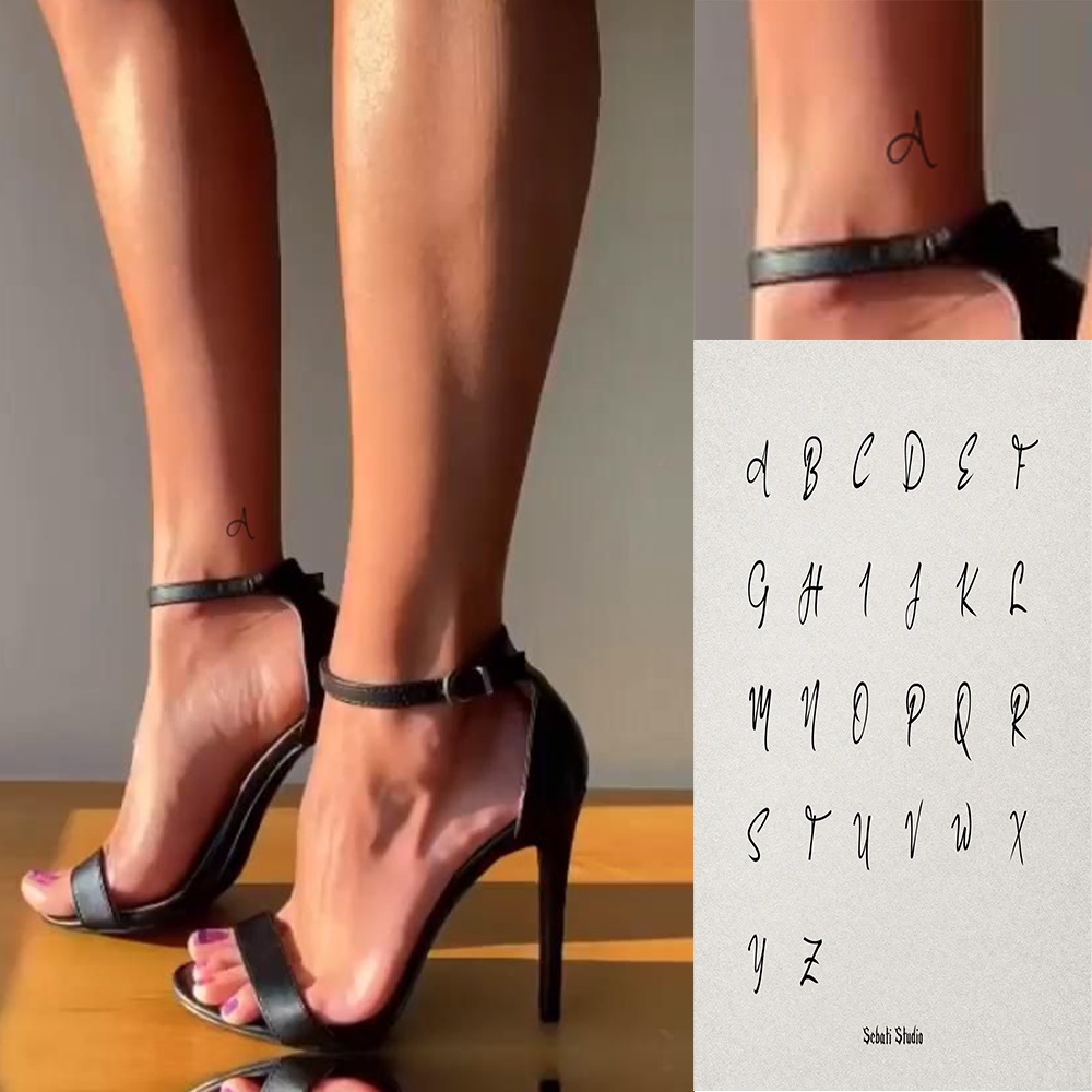 Tato Temporer Huruf Inisial | Tattoo Temporary Initials Part 1 Waterproof Sebati Studio