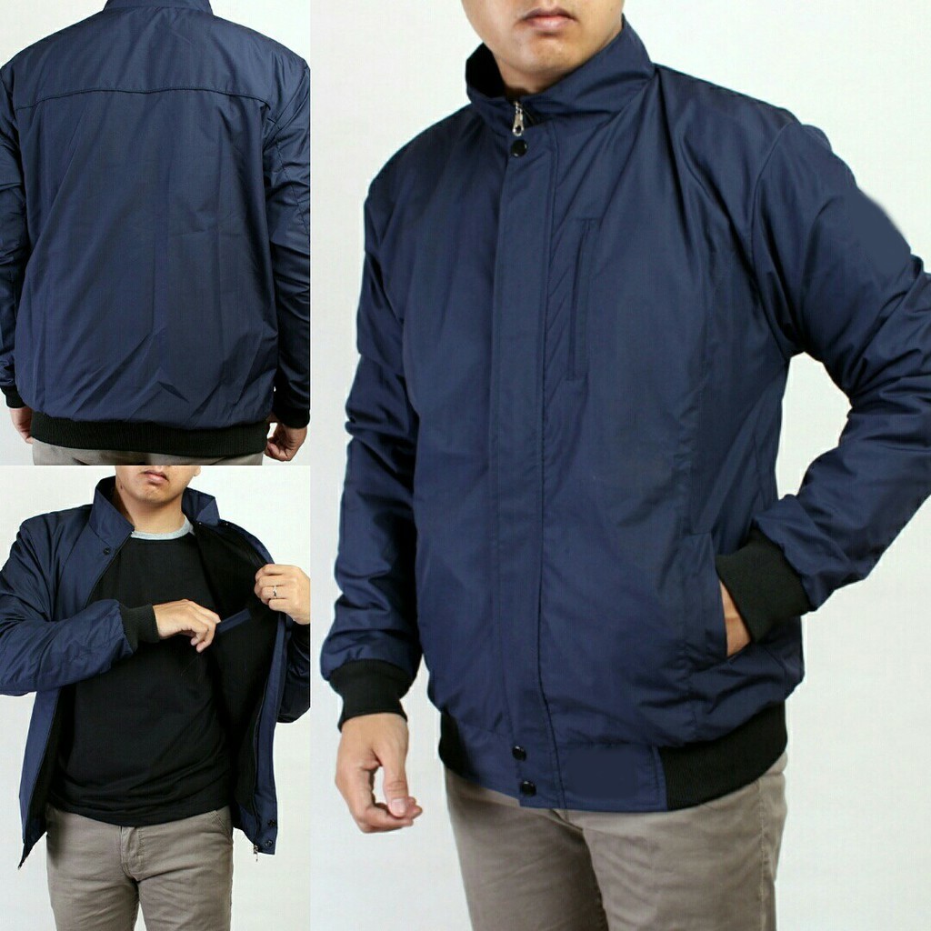 jaket parasut harrington navy anti air biru dongker herington