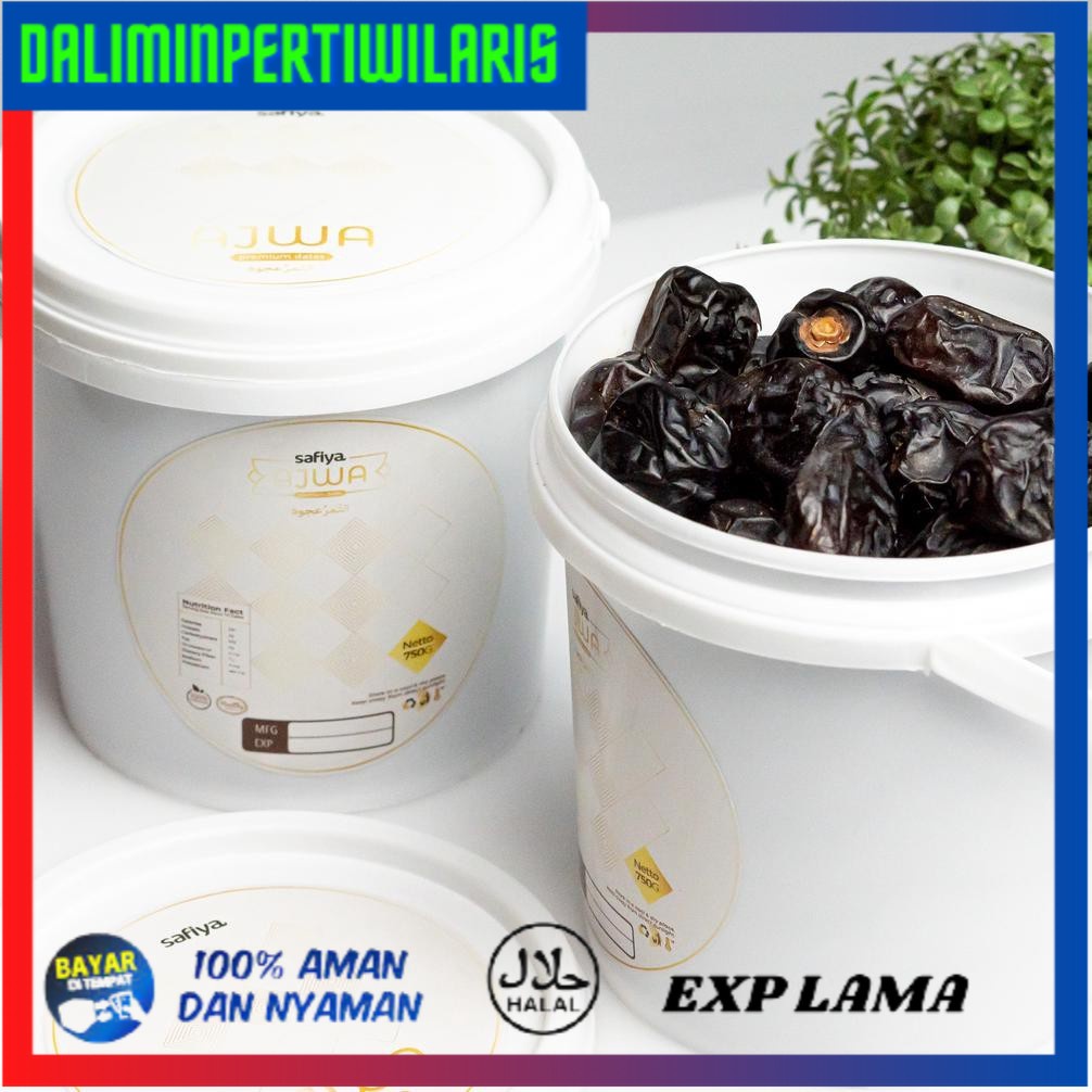 

( BISA COD ) Kurma Ajwa Ember 750gr / Kurma Nabi Super Asli Madinah KURMA ALIF TERJAMIN [Kode 1|Kode