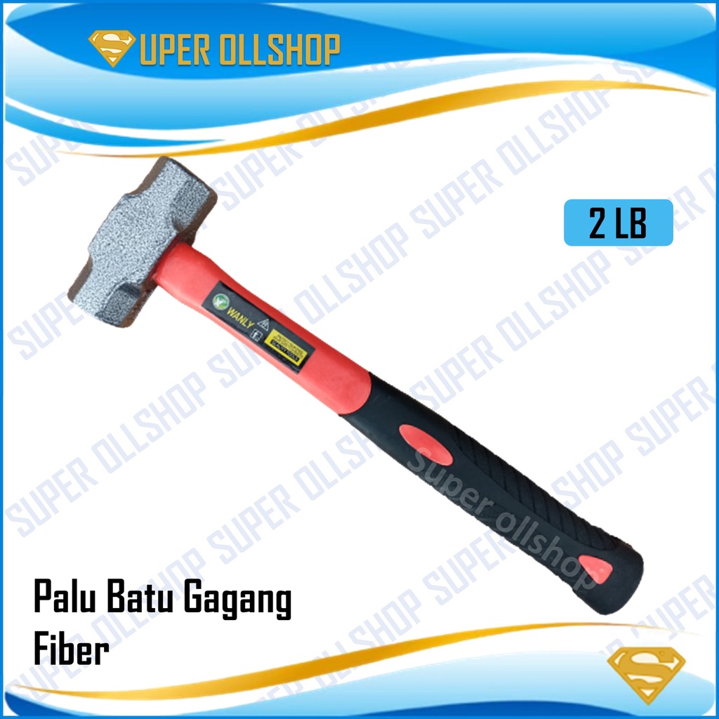 Palu Martil Batu Bodem Bogem Godam Hammer Gagang Fiber Kecil Besar 2 Lb 3 Lb