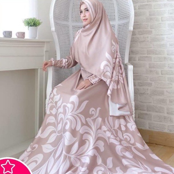 Baju Gamis Set Syari - Gamis Syari/ Maxmara Motif