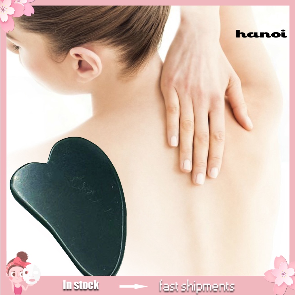 HQTM_Guasha Tool Release Tension Heart-Shaped Compact Massage Roller Board Stone for Adults