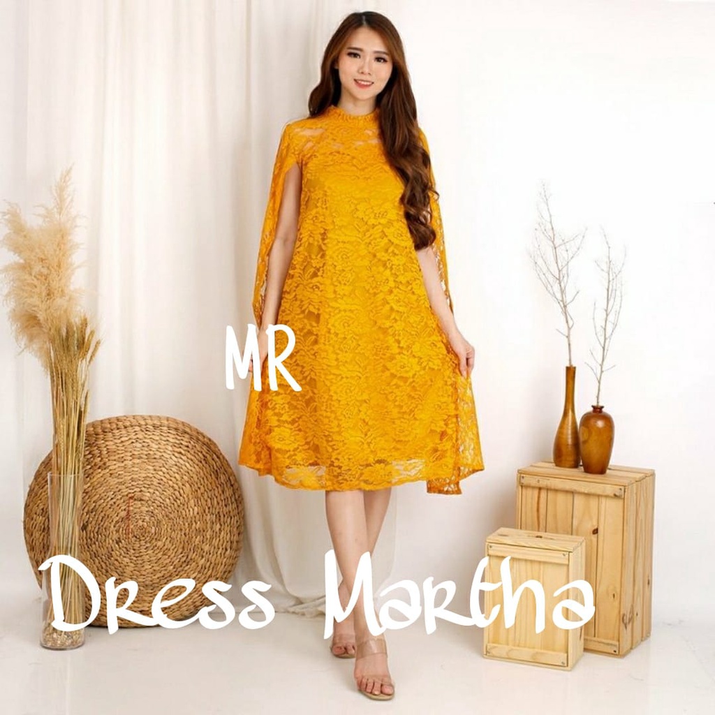 3 UKURAN L XL XXL DRESS MARTHA BRUKAT LAPIS FURING PAKAIAN WANITA MR ADA VIDEO REAL PICT