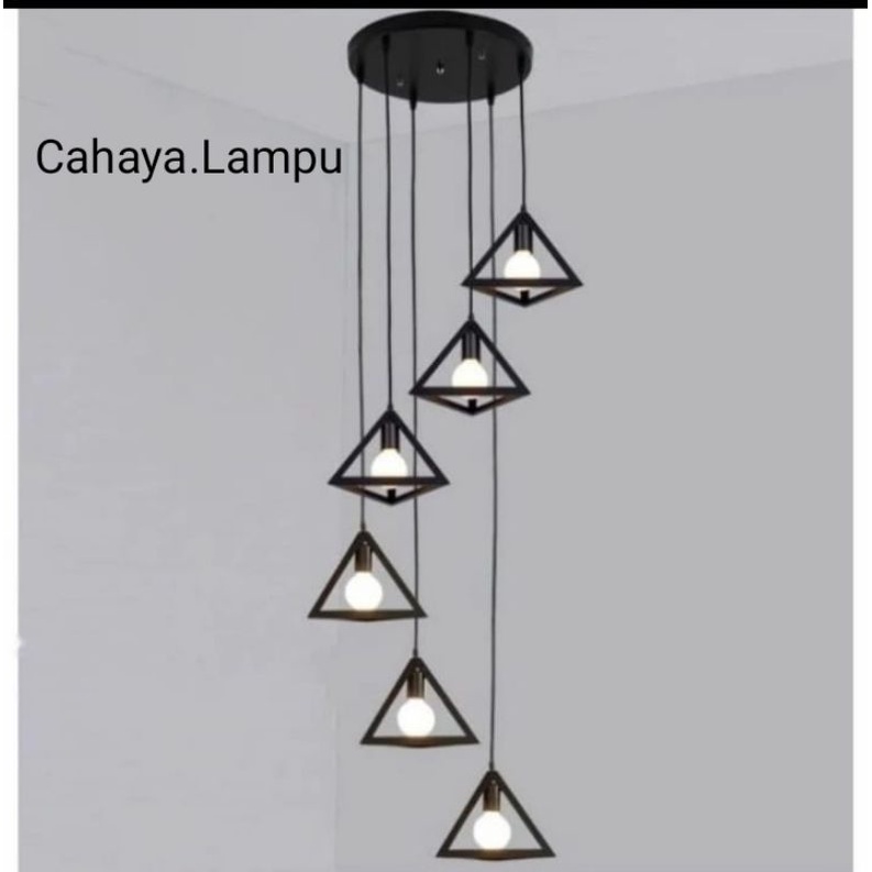 Jual Lampu Gantung Hias Minimalis Void 6IN 1 Set Ruang Tamu Lampu ...