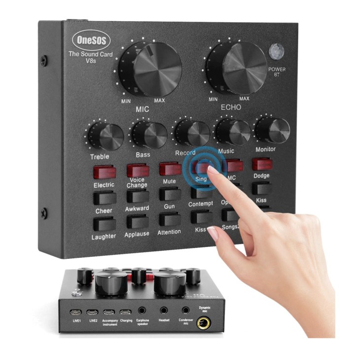 Sound Card V8 Mixer Audio USB External SoundCard V8 Live Bluetooth