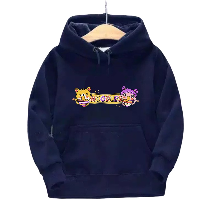 Sweater Anak Noodles Hoodie Anak Fleece Umur 2 - 6 Tahun