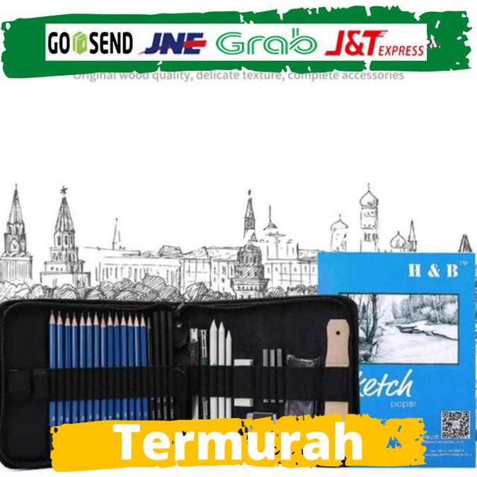 

BISA COD 33 Pcs Pensil Sketsa Sketching Pencil Set Art/CAT AKRILIK SET/CAT AKRILIK SET 24 WARNA/CAT AKRILIK PASTEL/CAT AIR/CAT AIR LUKIS SET/CAT AIR GIOTTO/KUAS LUKIS 1 SET/KUAS LUKIS KECIL/KUAS LUKIS LENGKAP/KANVAS LUKIS/KANVAS LUKIS SKETSA/KANVAS LUKIS