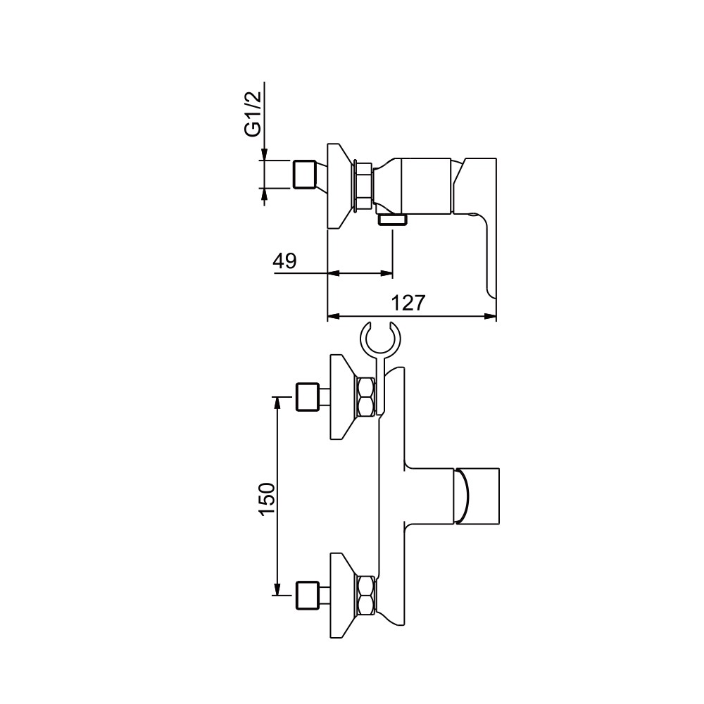 Kran Single Lever Shower Mixer Merk FRAP Type IF2002 ukuran 1/2 inch