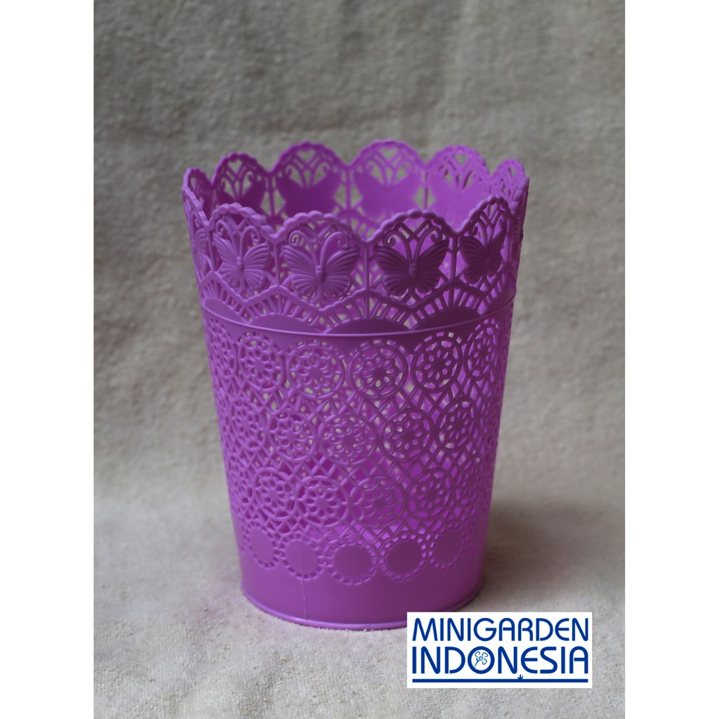 Vas bunga HIAS plastik artificial 13 x 16 cm pot / tempat parcel / suvenir / kado MGI 319