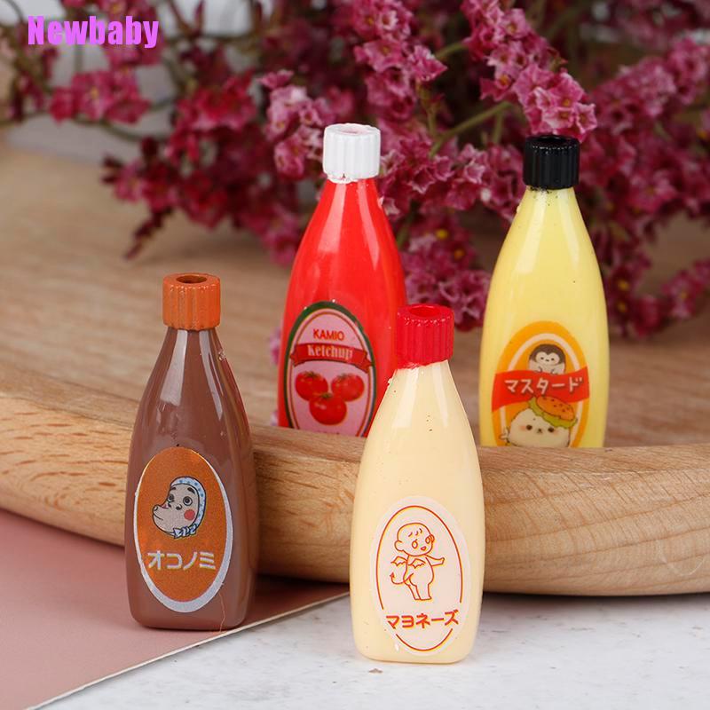 (Newbaby) Mainan Miniatur Kecap / Selai / Saus / Cokelat Skala 1: 12 Untuk Dekorasi Rumah Boneka