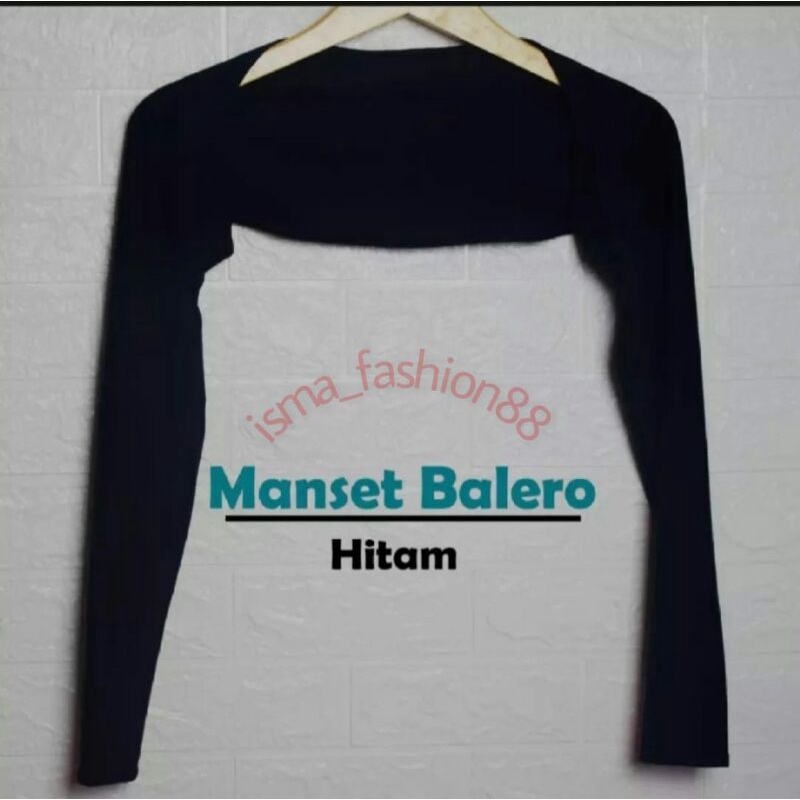 BOLERO MANSET SAMBUNG MANSET LENGAN PANJANG KAOS9-Hitam