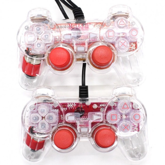 Stick Gamepad Dual Controller Joystick Double Getar Transparant M-tech