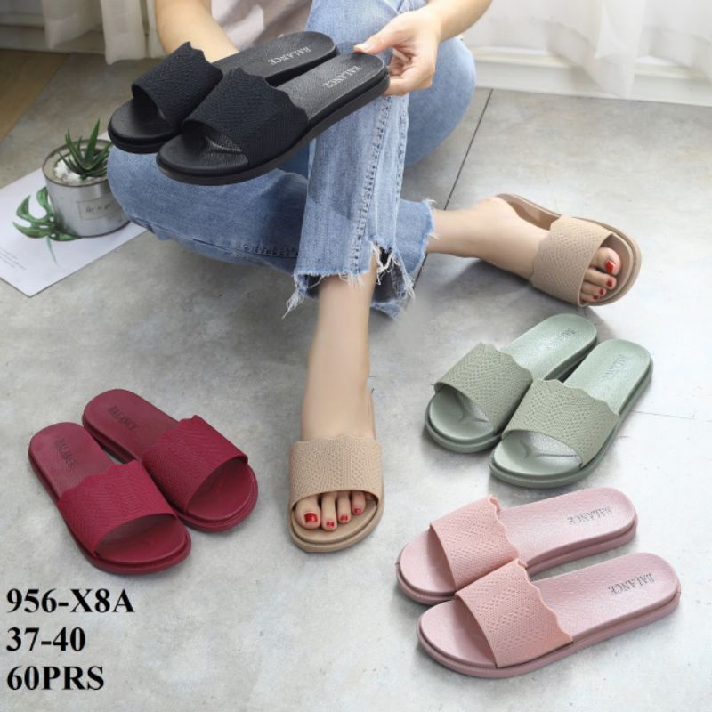 sandal balance 956-x8GLB sandal jelly selop motif rajut gelombang