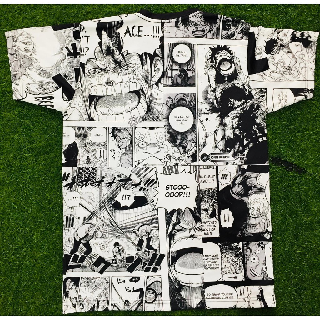 Tshirt Luffy Sabo Ace Battle Fullprint Anime Onepiece Manga Premium