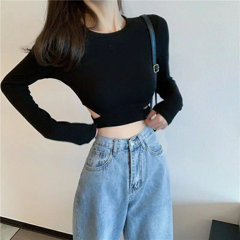 ILONA - Cleo korean long sleeve turtle neck crop top jersey 080