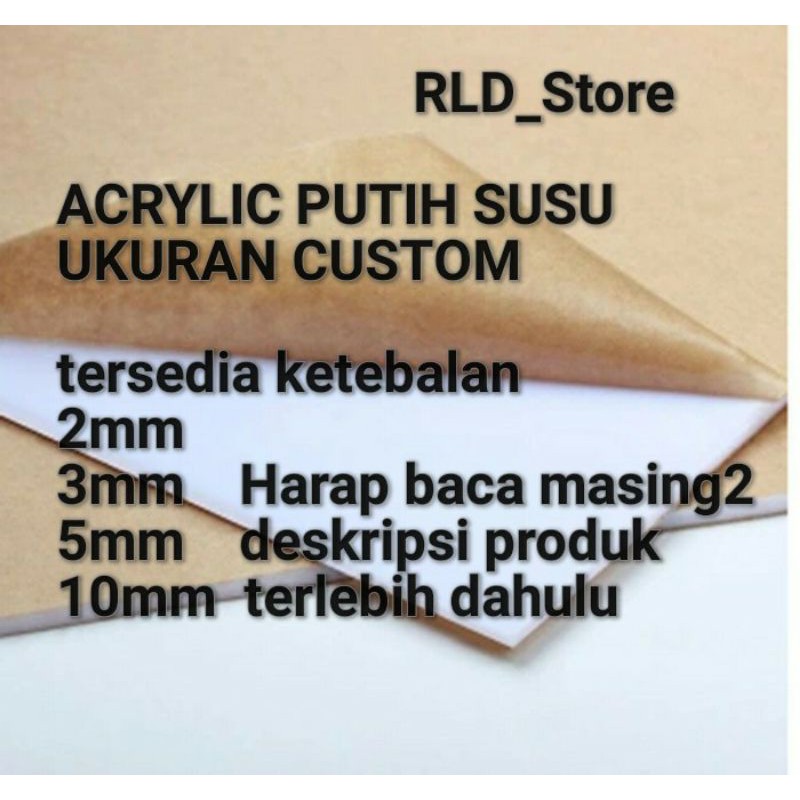 

Akrilik Putih Susu 2mm Lembaran Custom ( Acrylic Sheet )